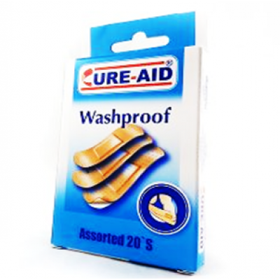 CURE AID WASHPROOF PLASTERS 20 STRIPS